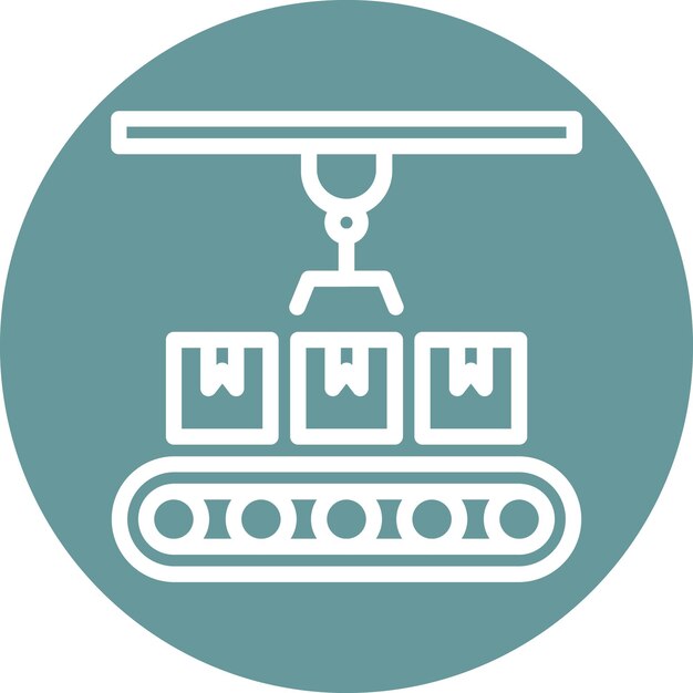 Vector vectorontwerp conveyor robot icon style