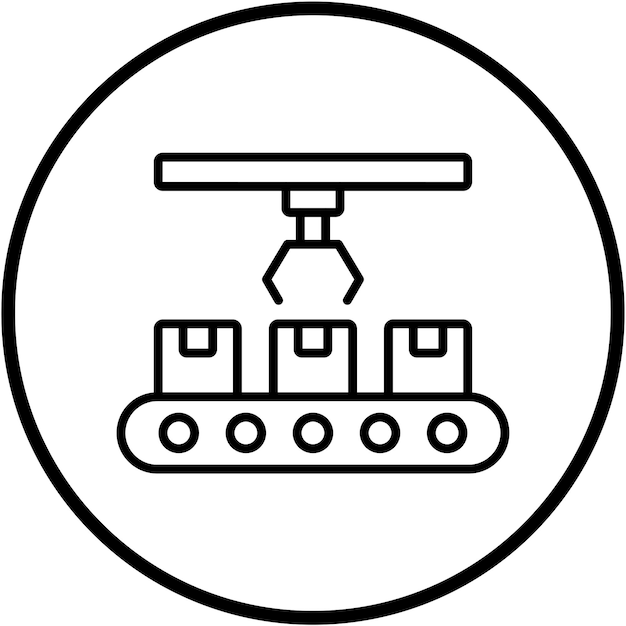 Vectorontwerp Conveyor Robot Icon Style