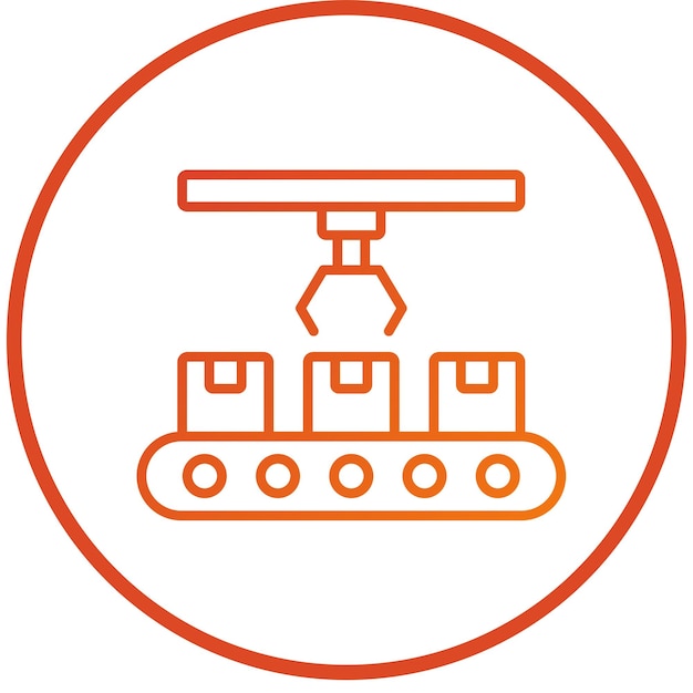 Vectorontwerp Conveyor Robot Icon Style