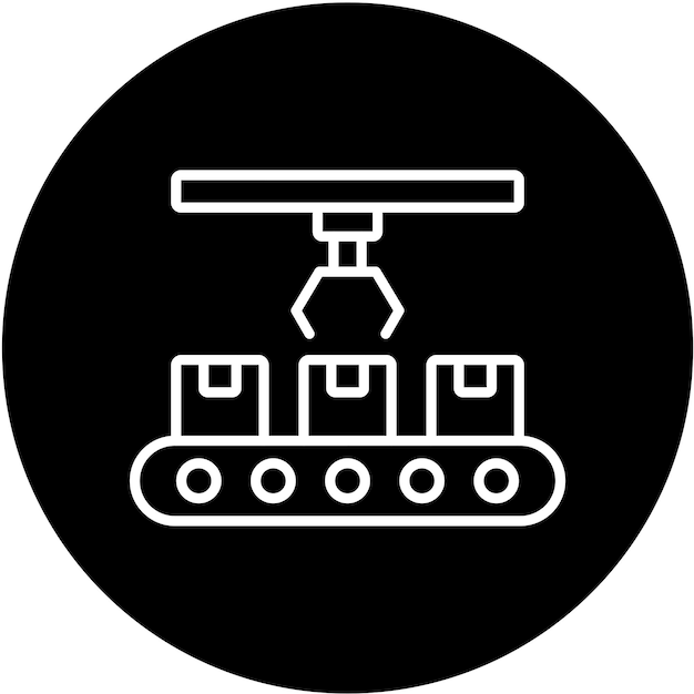 Vectorontwerp Conveyor Robot Icon Style