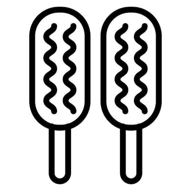 Vector vectorontwerp corn dog icon style