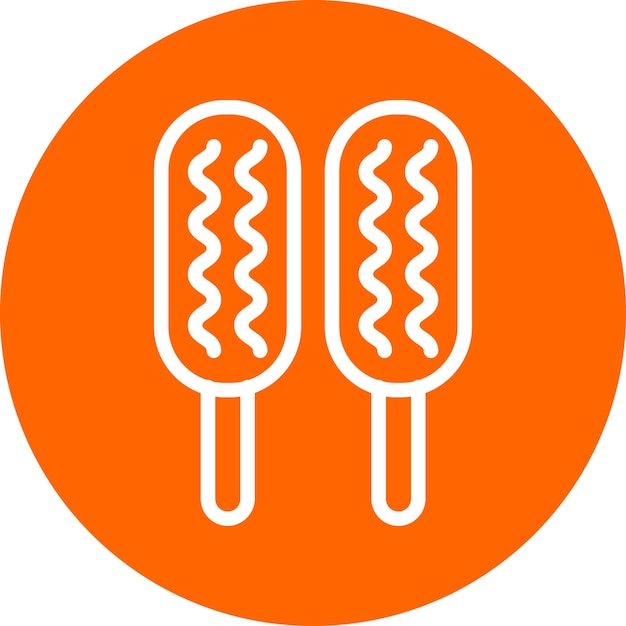 Vector vectorontwerp corn dog icon style