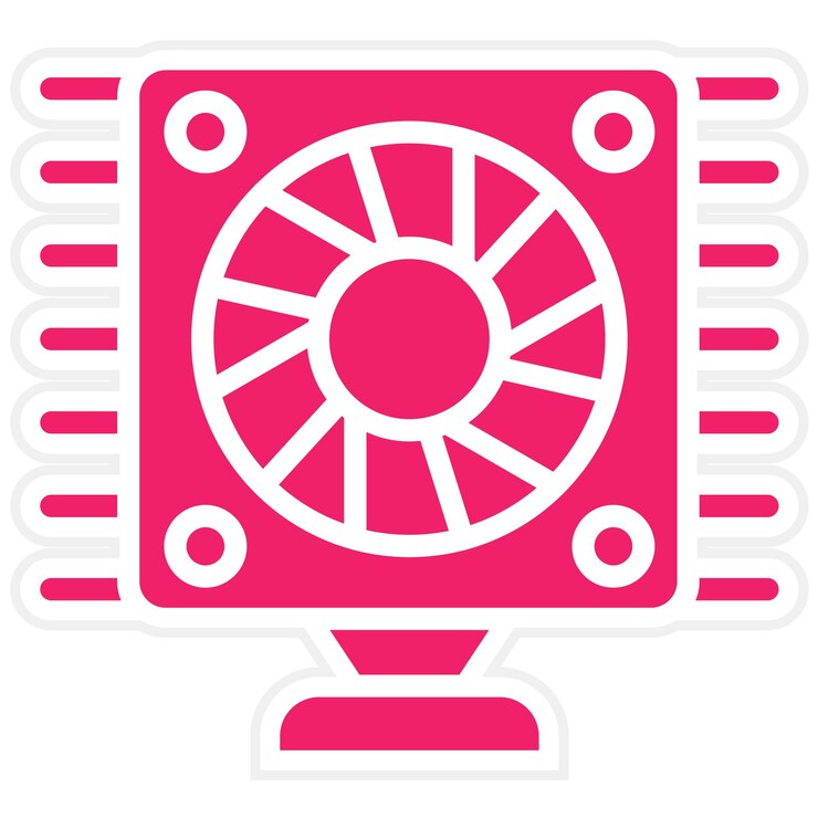 Vector vectorontwerp cpu cooler icon style