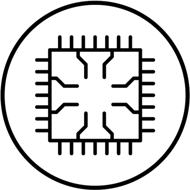 Vectorontwerp CPU Icon Style