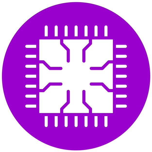 Vector vectorontwerp cpu icon style