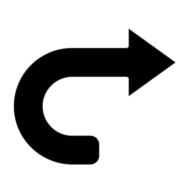 Vectorontwerp Curved Right Icon Style