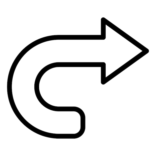 Vectorontwerp Curved Right Icon Style