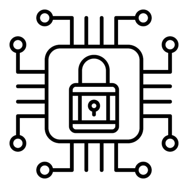 Vectorontwerp Cyber Security Icon Stijl