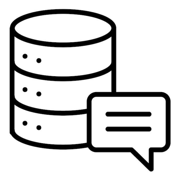 Vectorontwerp Database Chat Icon Stijl