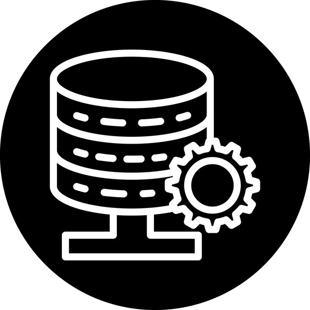 Vectorontwerp Database Instellingen Icon Stijl