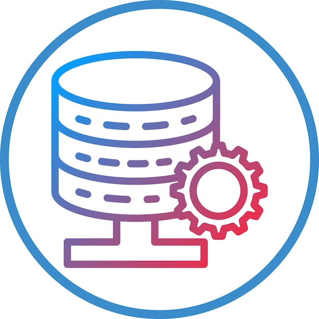 Vectorontwerp Database Instellingen Icon Stijl