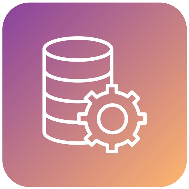 Vectorontwerp Database Instellingen Icon Stijl
