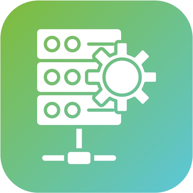 Vectorontwerp Database Instellingen Icon Stijl