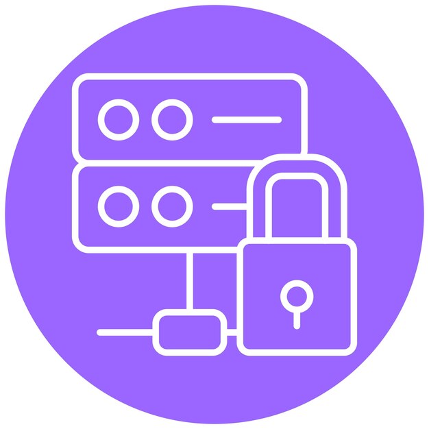 Vectorontwerp Database Lock Icon Stijl