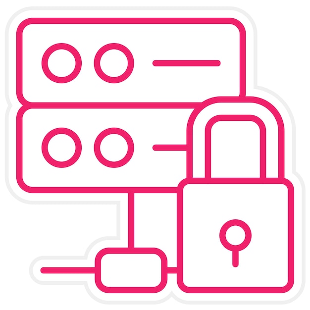 Vectorontwerp Database Lock Icon Stijl