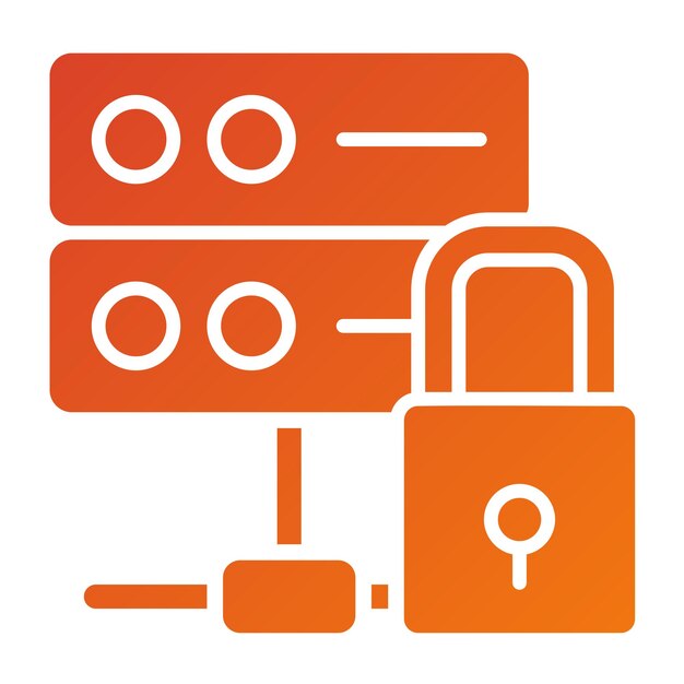 Vectorontwerp Database Lock Icon Stijl