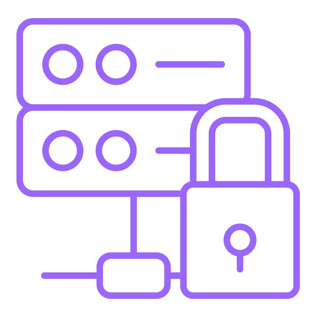 Vectorontwerp Database Lock Icon Stijl