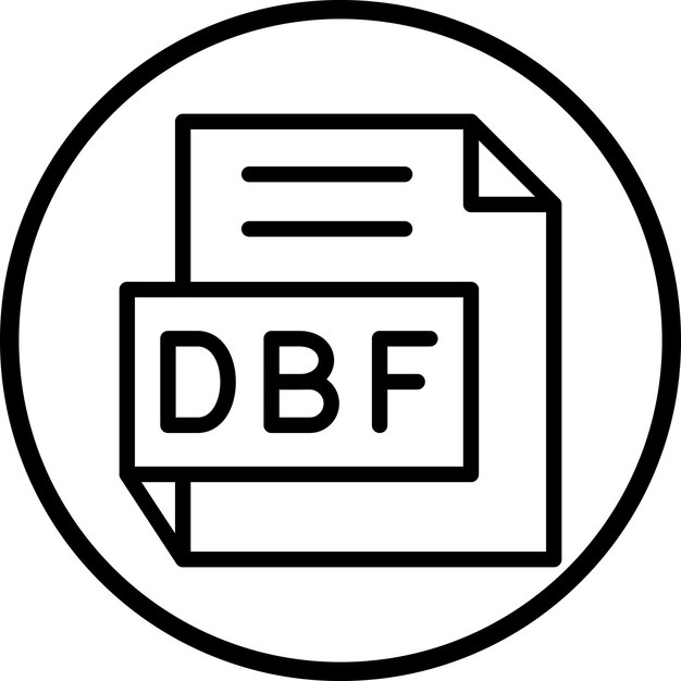 Vectorontwerp DBF Icon Style