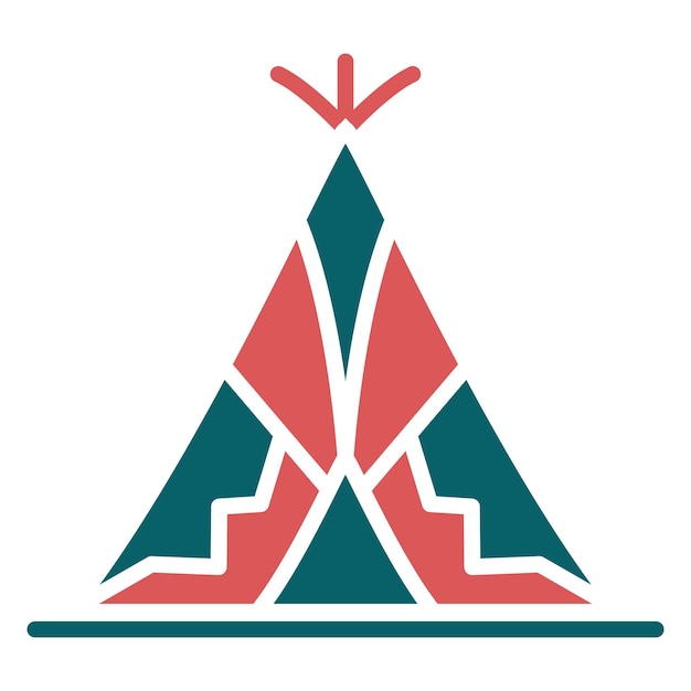 Vectorontwerp Desert Tipi Icon Style