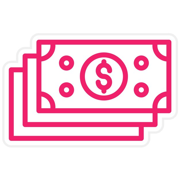 Vectorontwerp Dollar Bills Stack Icon Style