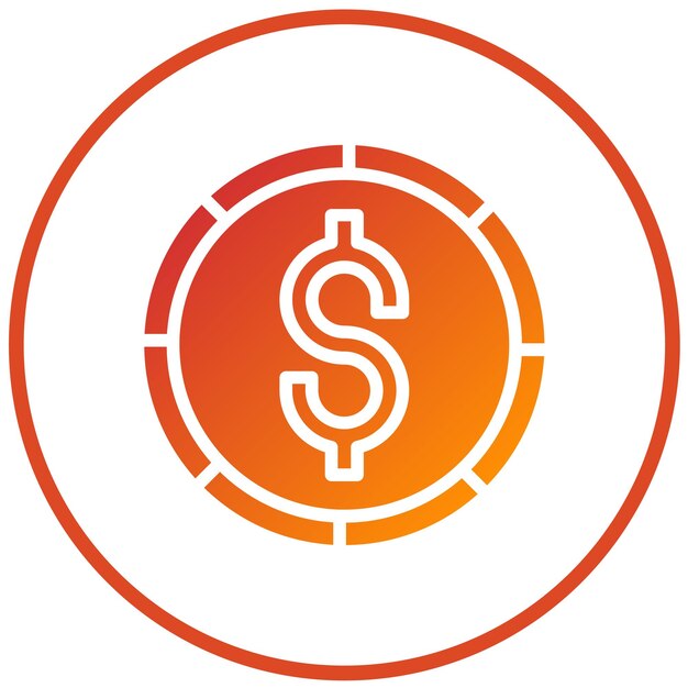Vectorontwerp Dollarteken Icon Stijl