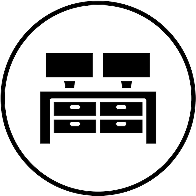 Vectorontwerp Dual Monitors Icon Style