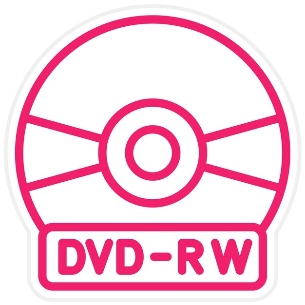 Vectorontwerp DVDRW Icon Style