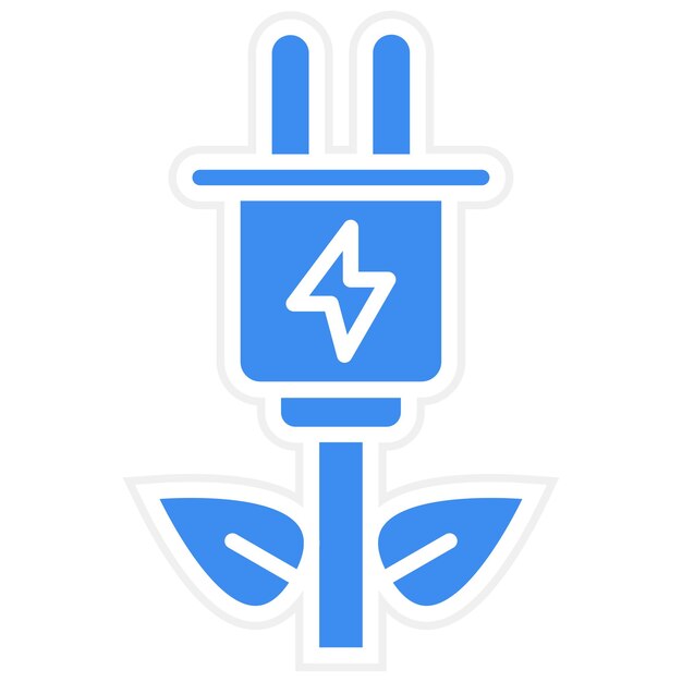 Vectorontwerp Eco Power Socket Icon Stijl