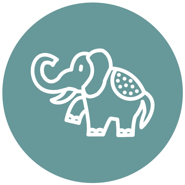 Vector vectorontwerp elephant circus icon style