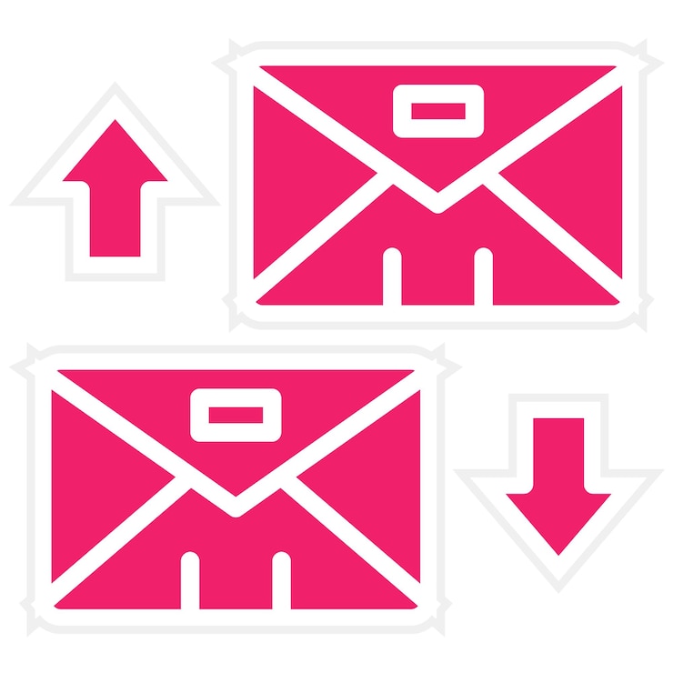 Vector vectorontwerp exchange mails icon style