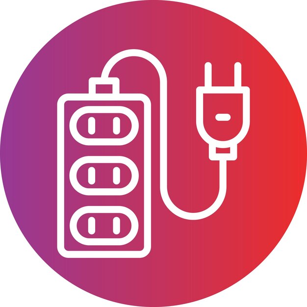 Vectorontwerp Extensie Cord Icon Stijl