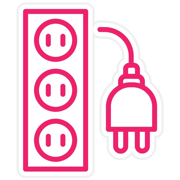 Vectorontwerp Extensie Cord Icon Stijl