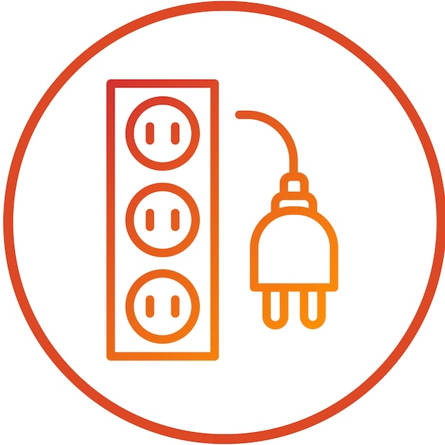 Vectorontwerp Extensie Cord Icon Stijl