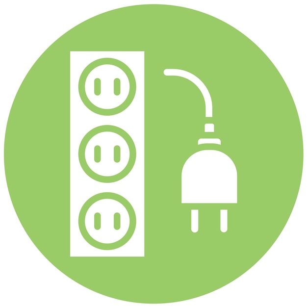 Vectorontwerp Extensie Cord Icon Stijl