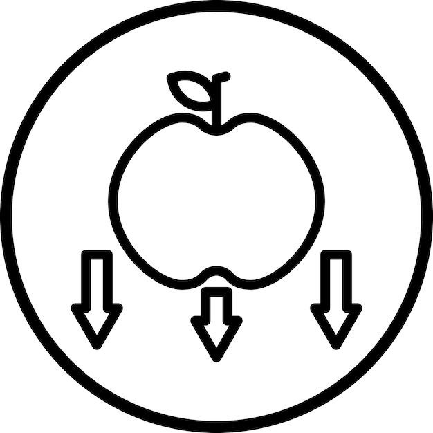 Vectorontwerp Falling Apple Icon Style