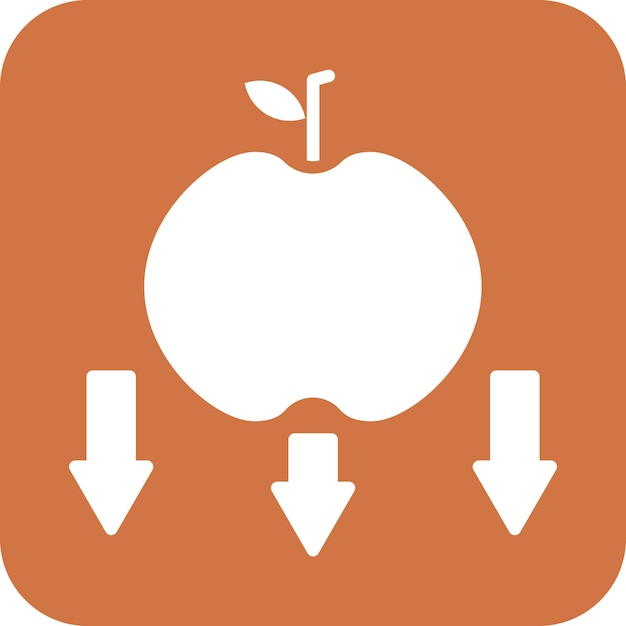 Vectorontwerp Falling Apple Icon Style