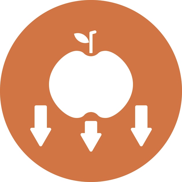 Vectorontwerp Falling Apple Icon Style