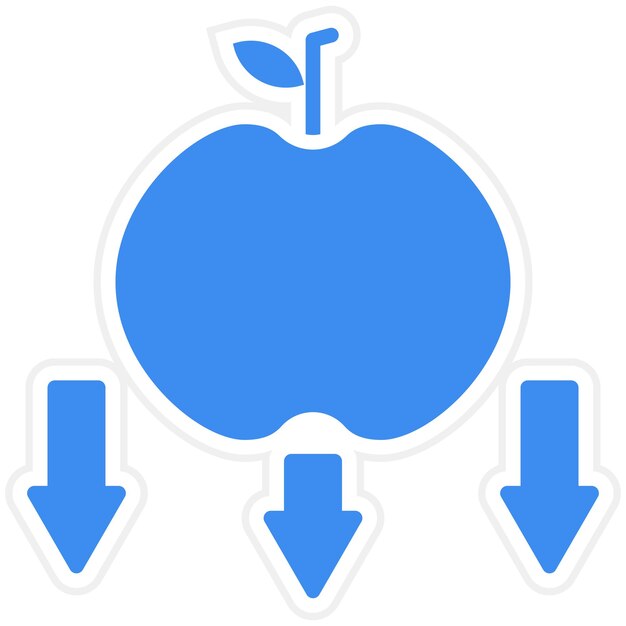 Vectorontwerp Falling Apple Icon Style