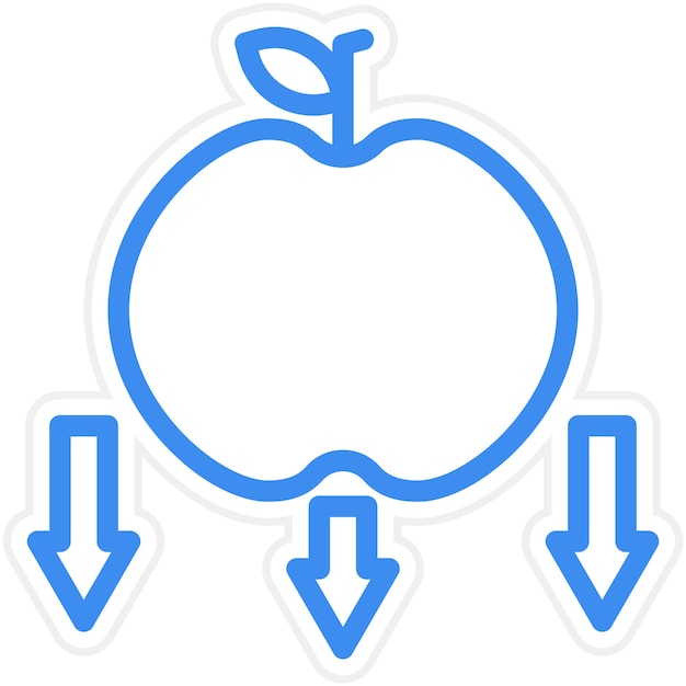 Vectorontwerp Falling Apple Icon Style