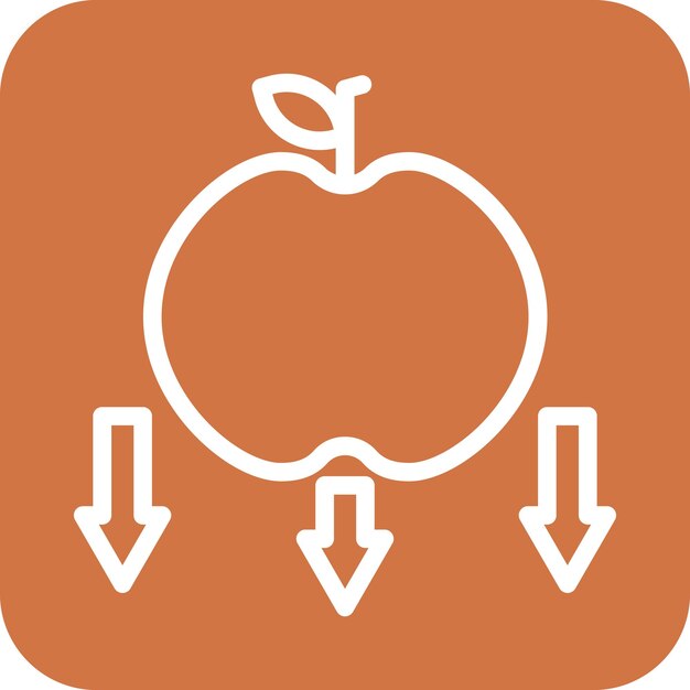 Vectorontwerp Falling Apple Icon Style