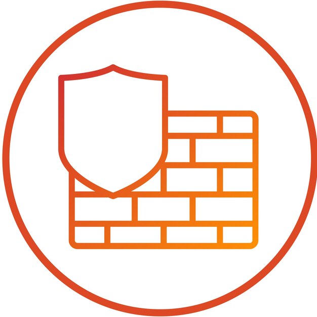 Vectorontwerp Firewall Defensie Icon Style