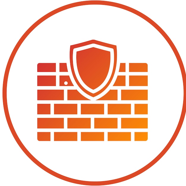 Vectorontwerp Firewall Guard Icon Stijl