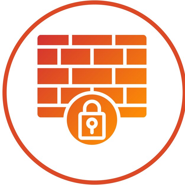 Vectorontwerp Firewall Lock Icon Style