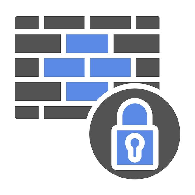 Vectorontwerp Firewall Lockdown Icon Style