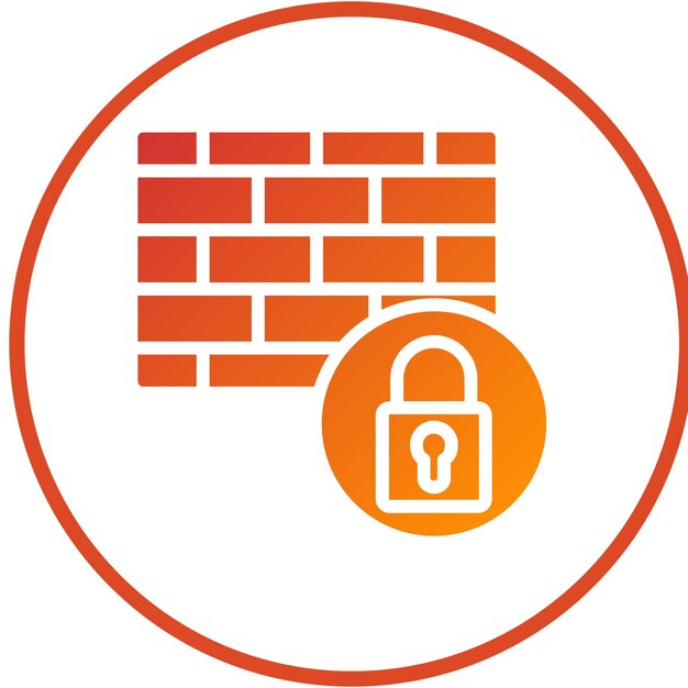 Vectorontwerp Firewall Lockdown Icon Style
