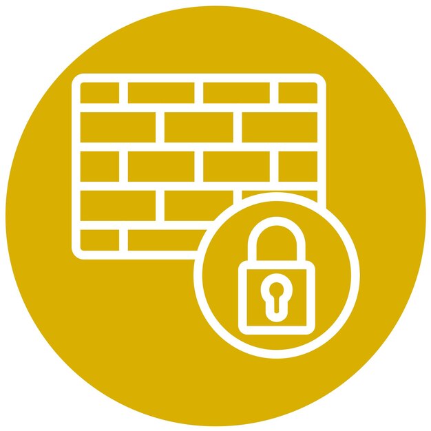 Vectorontwerp Firewall Lockdown Icon Style