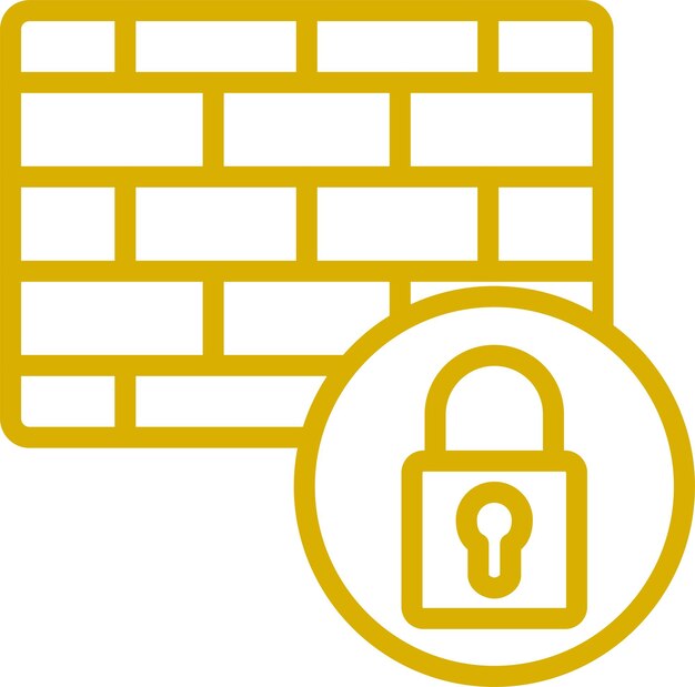 Vectorontwerp Firewall Lockdown Icon Style
