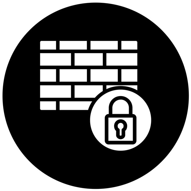 Vectorontwerp Firewall Lockdown Icon Style