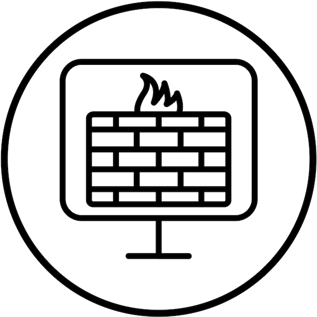 Vectorontwerp Firewall Monitoring Icon Style