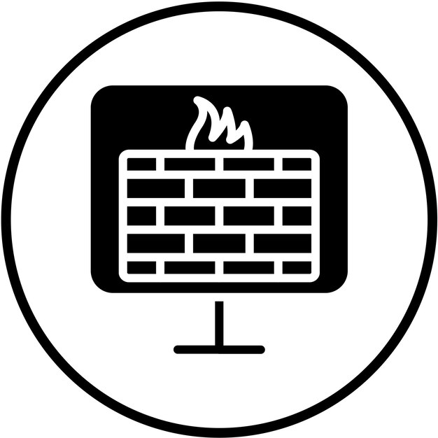 Vectorontwerp Firewall Monitoring Icon Style